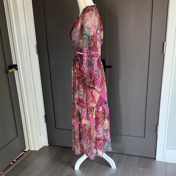 Zara Paisley Cut Out Maxi Dress Size M - Picture 5 of 11